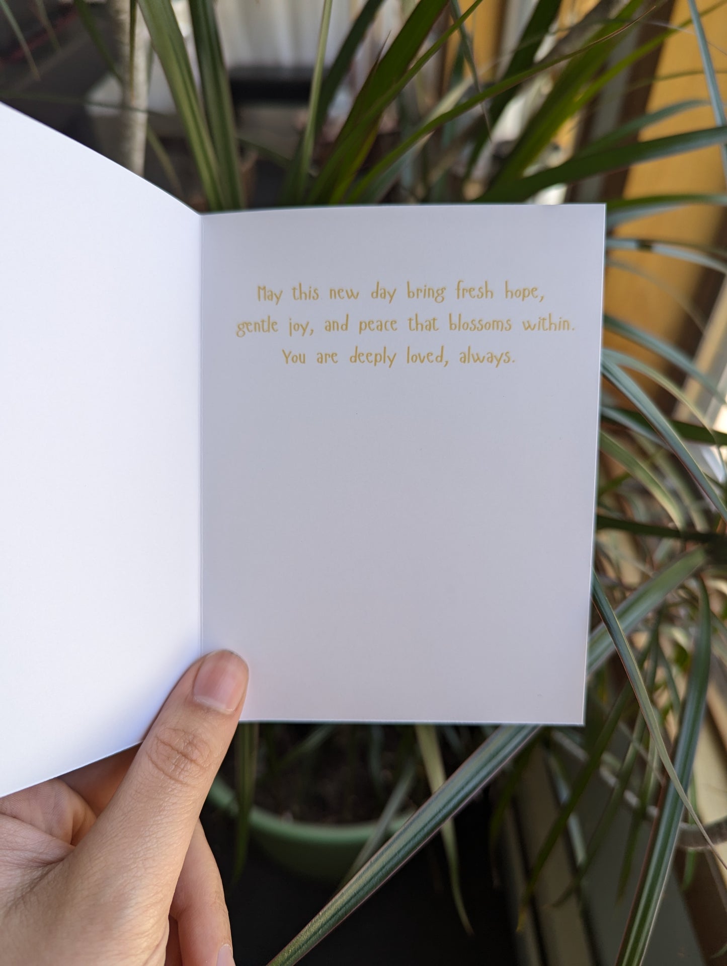 🌸Meadow Greeting Card – Encouragement Card with Blossoming Field and Pink Sky