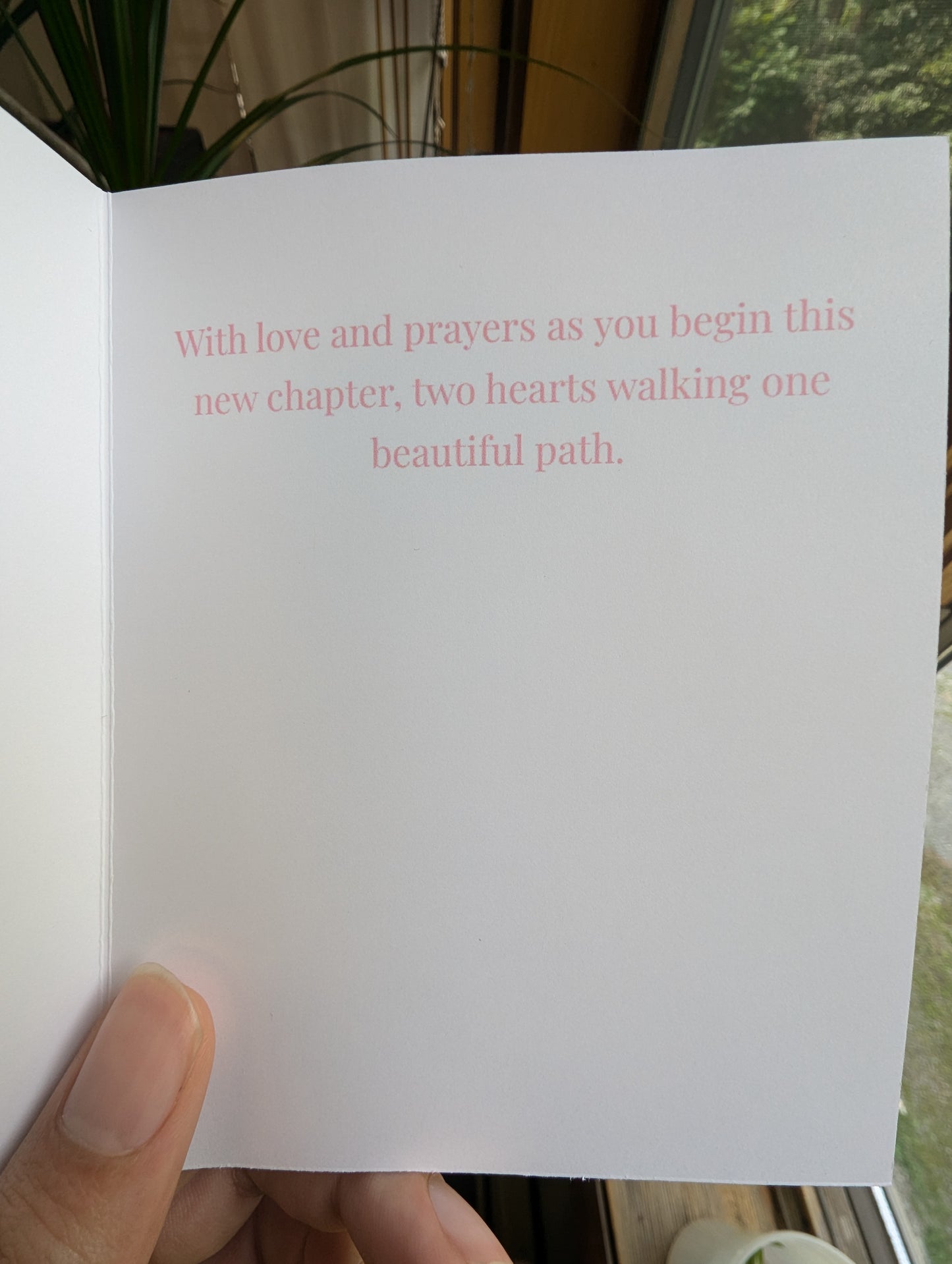 Dreamy Path Under Cotton Candy Skies – Faith-Inspired Wedding Card