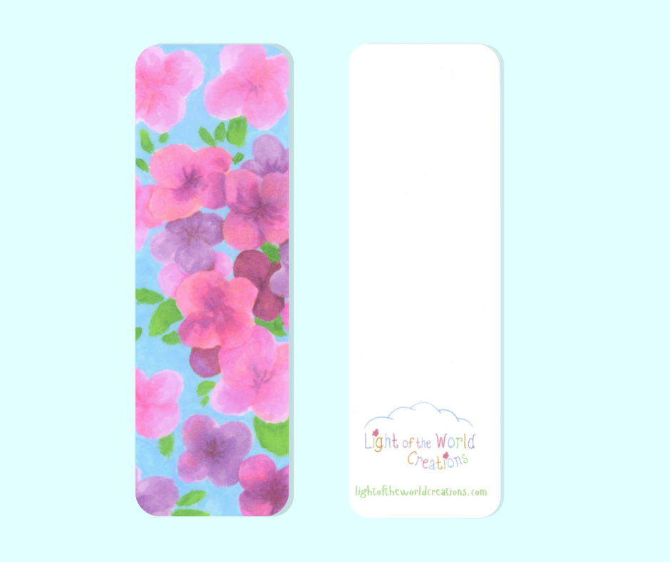 Pink and Purple Floral Bookmark | Acrylic and Marker Flower Art for Mother's Day, Bible Journaling & Reading