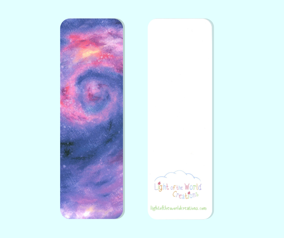 Swirling Galaxy Bookmark – Cosmic Space-Themed Art for Book Lovers