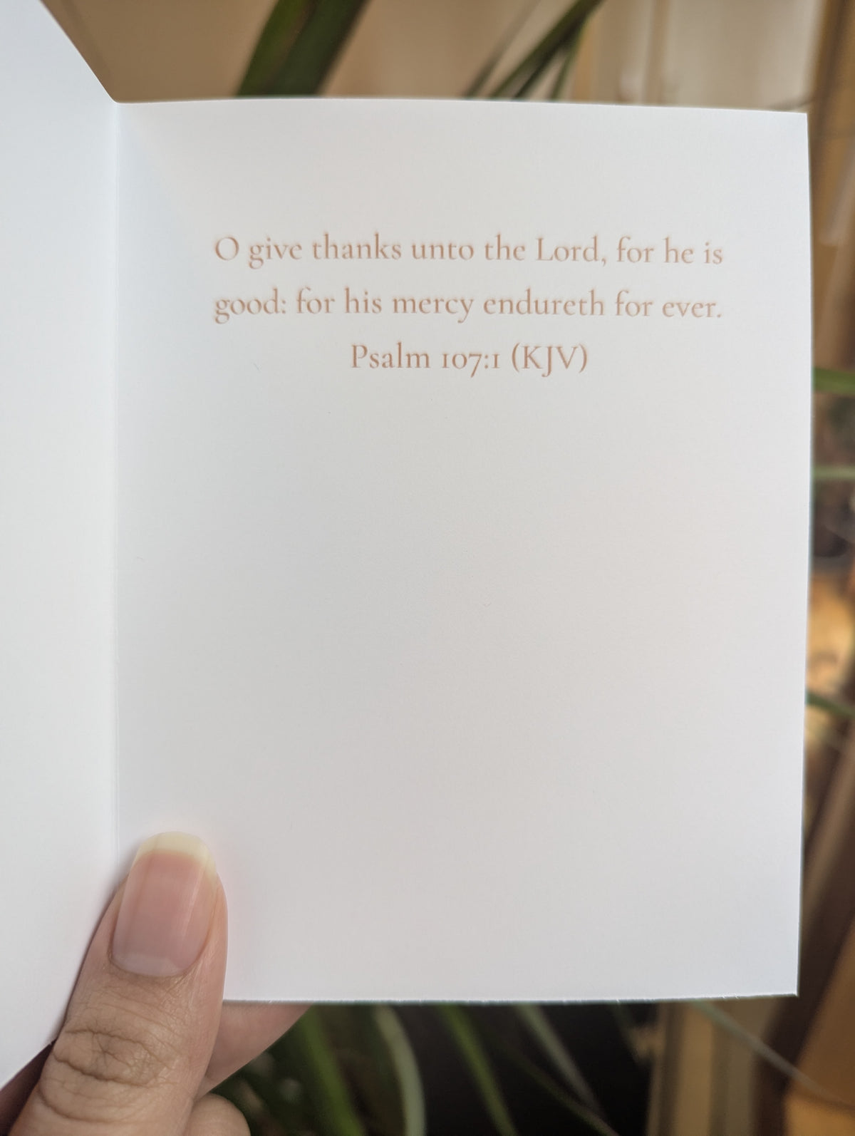 Thanksgiving "Give Thanks" Card — Original Fall Painting, Psalm 107:1