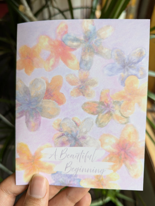 Wedding Card – A Beautiful Beginning | Christian Floral Greeting Card for Newlyweds