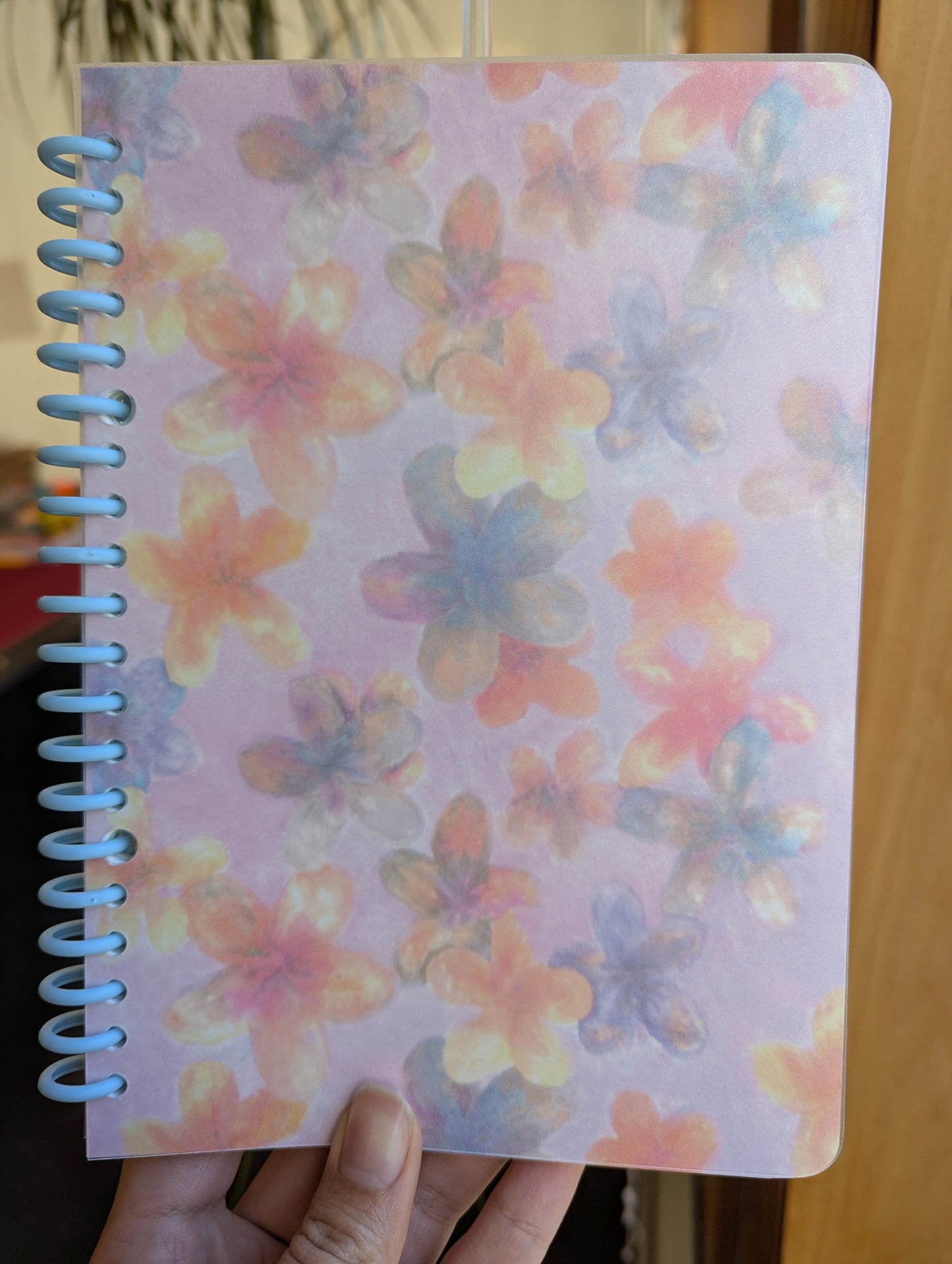 Smart Ring Binder Notebook - Blue and Silver Florals