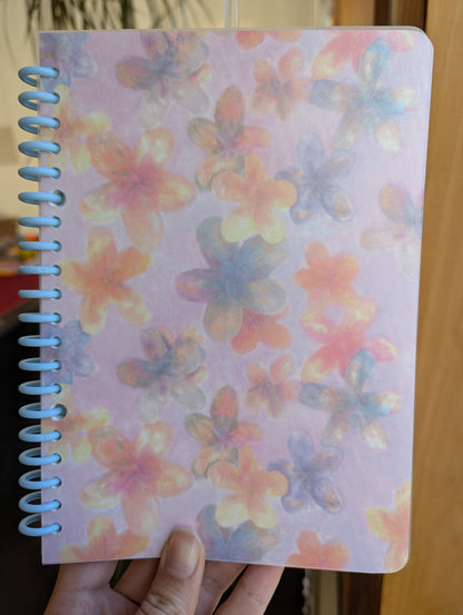 Smart Ring Binder Notebook - Blue and Silver Florals