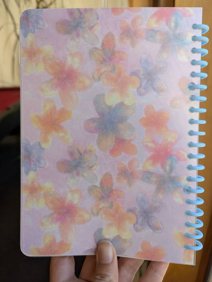 Smart Ring Binder Notebook - Blue and Silver Florals