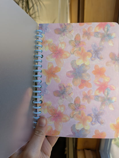 Smart Ring Binder Notebook - Blue and Silver Florals