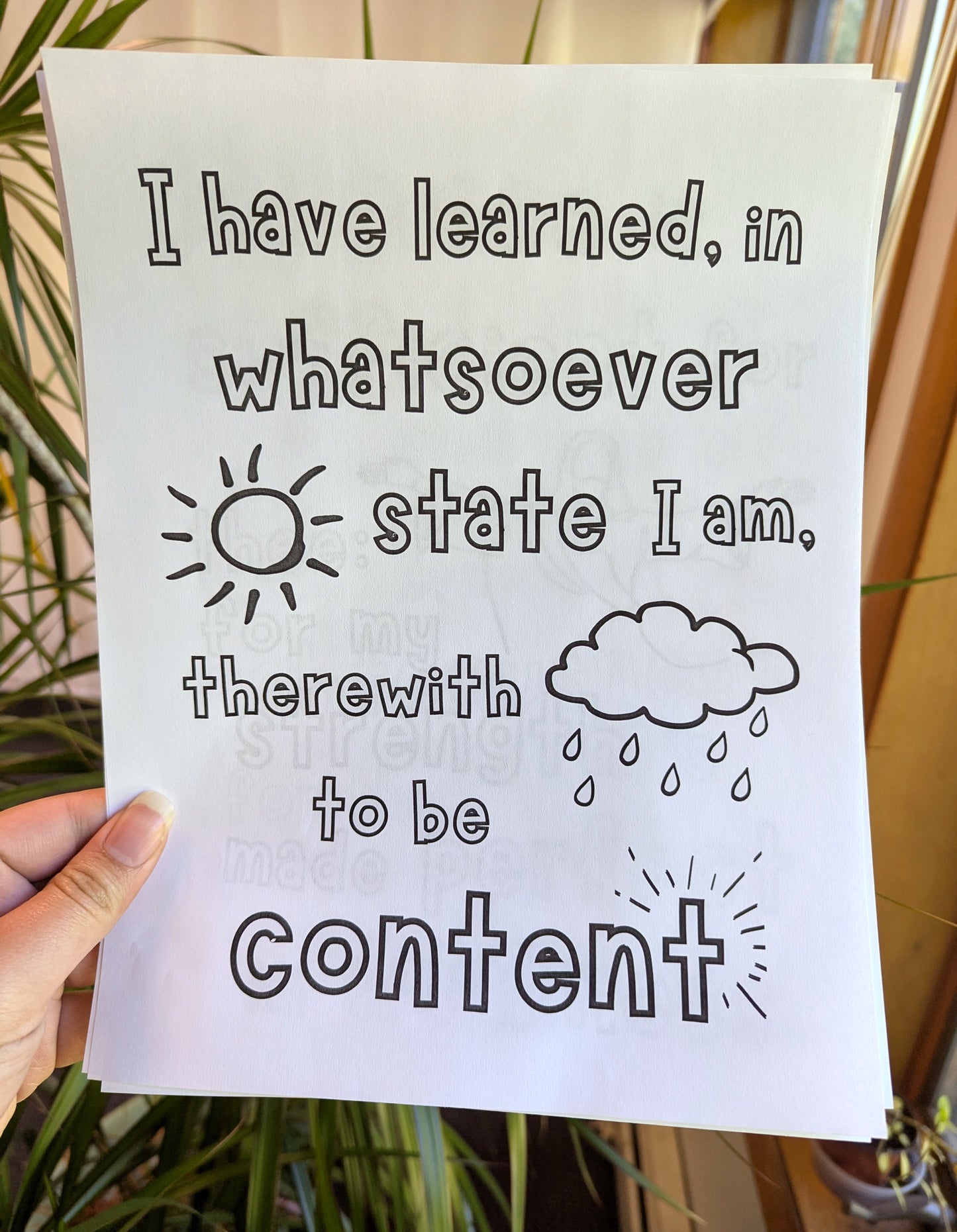 3 Christian Contentment Coloring Pages | Printable Bible Activity