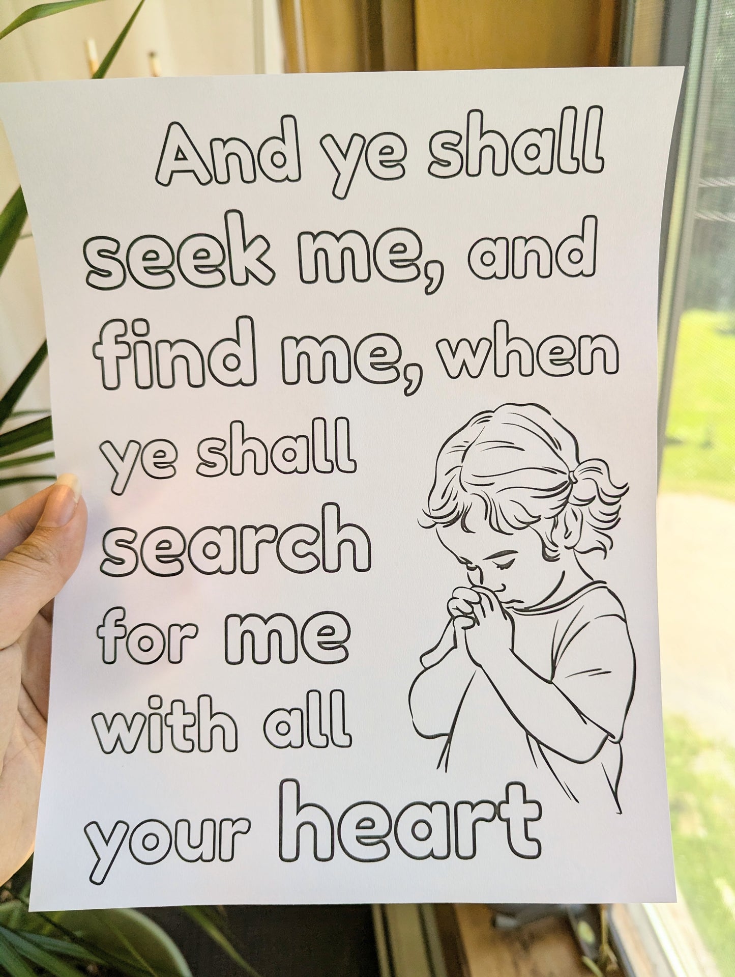 Christian Coloring Page Printable – Jeremiah 29:13