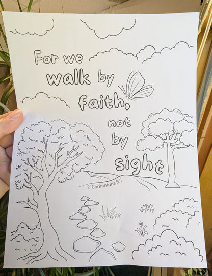 Trust in God Bible Printable Coloring Pages - Set of 3 for All Ages