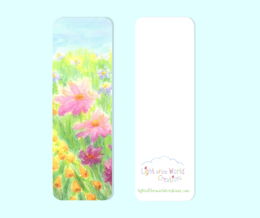 Colorful Wildflower Meadow Bookmark – Inspirational Nature Scene for Book Lovers