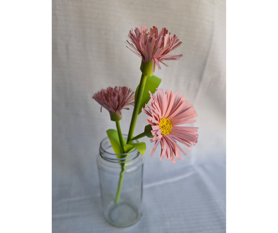 Handmade Paper Aster Flower Stalks – Realistic Floral Decor Inspired by God's Creation