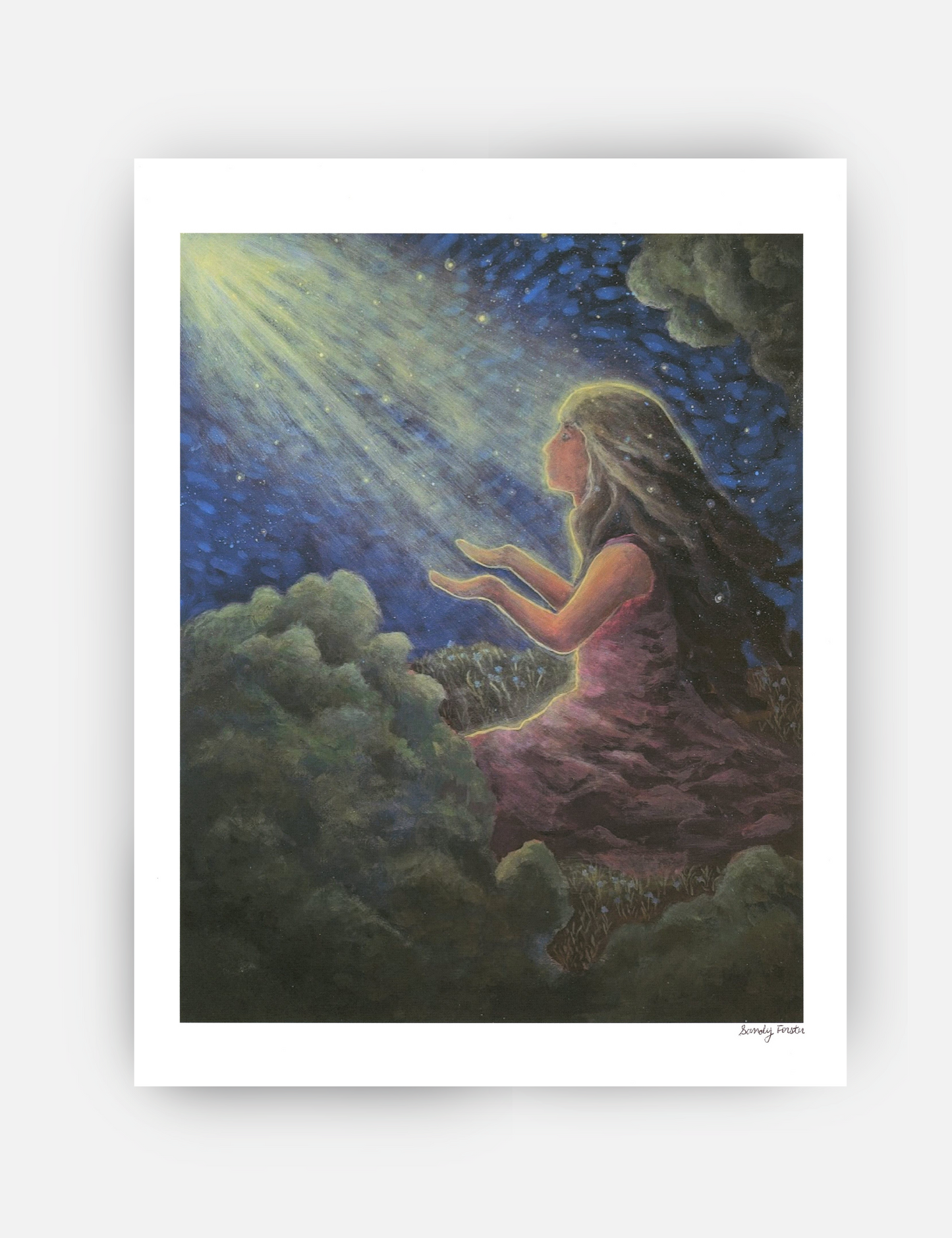 Receiving God's Love - Christian Art Print of Prayer and Faith