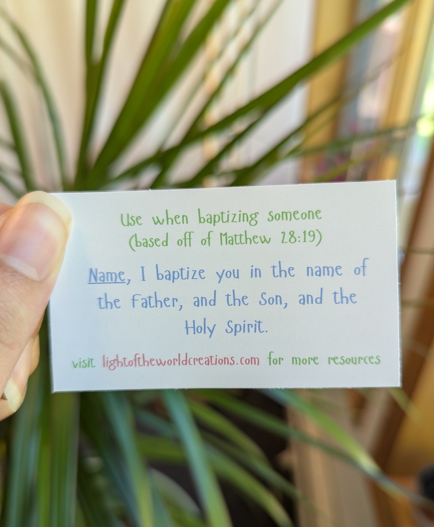 Baptism and Salvation Guide Card - Printable Set of Ten Cards