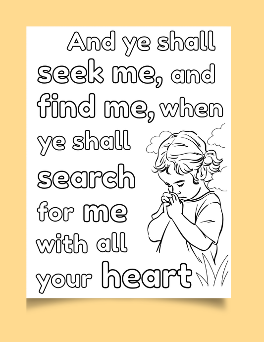 Christian Coloring Page Printable – Jeremiah 29:13