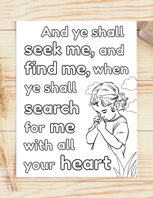 Christian Coloring Page Printable – Jeremiah 29:13