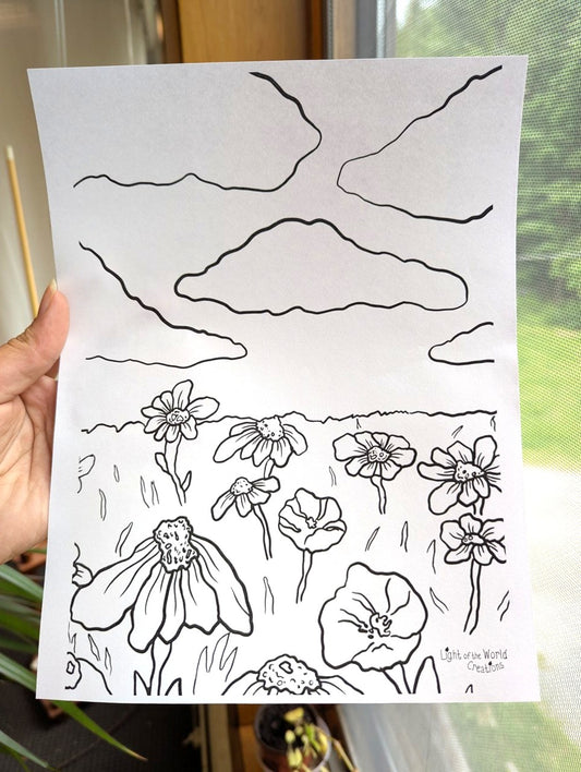 Wildflower Dream Printable Coloring Pages for Kids and Adults